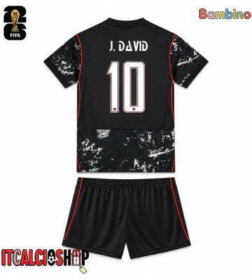 Canada Jonathan David #10 Seconda Maglia Bambino Mondiali 2026 Manica Corta (+ Pantaloni corti)